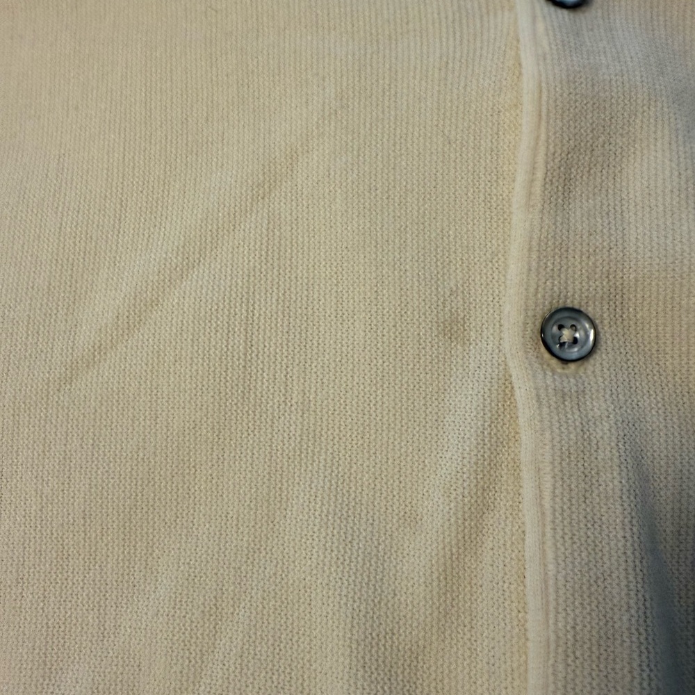 Izod Cream Cardigan Sweater V-Neck Knit - Picture 4 of 5